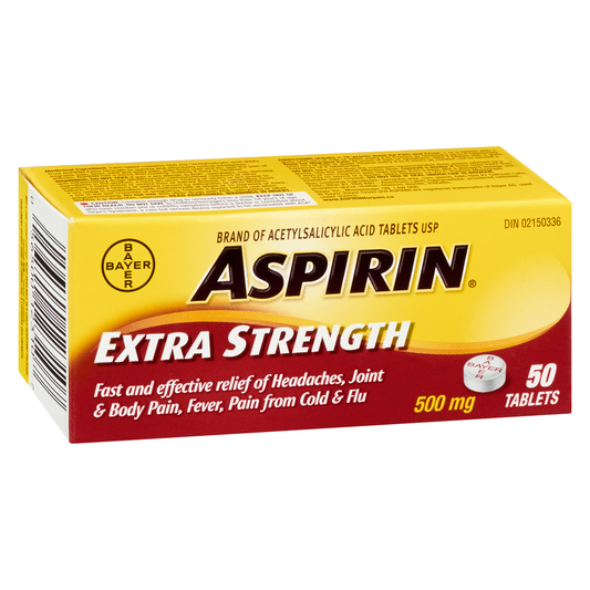 Aspirin 500mg Tablets, 50 Count