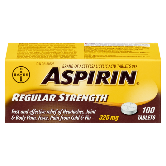 Aspirin 325mg Tablets - 100 Count