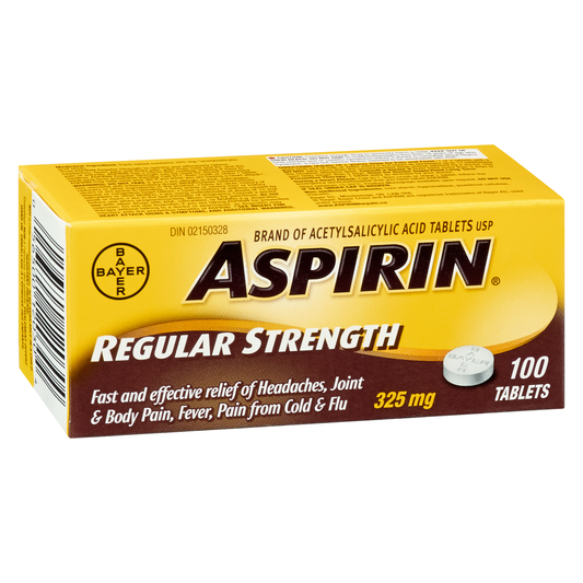 Aspirin 325mg Tablets - 100 Count