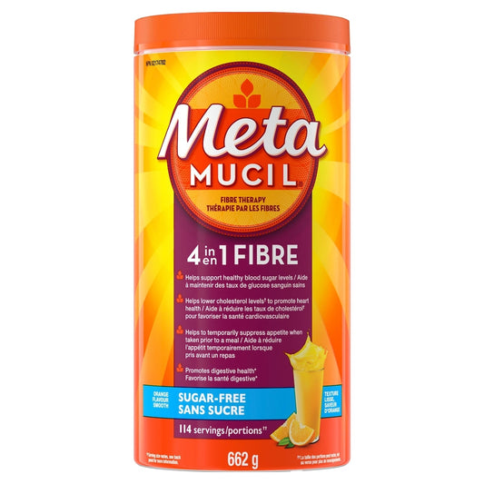 Metamucil Sugar-Free Orange Smooth Fibre Powder 662g