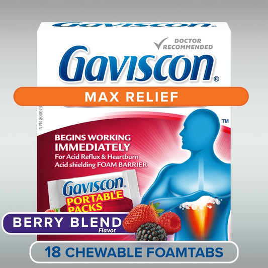 Gaviscon Max Berry Chewable Tablets, 18 Pack