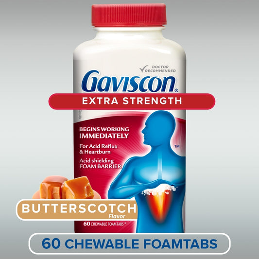 Gaviscon Extra Strength Butterscotch Chewable Tablets 60ct