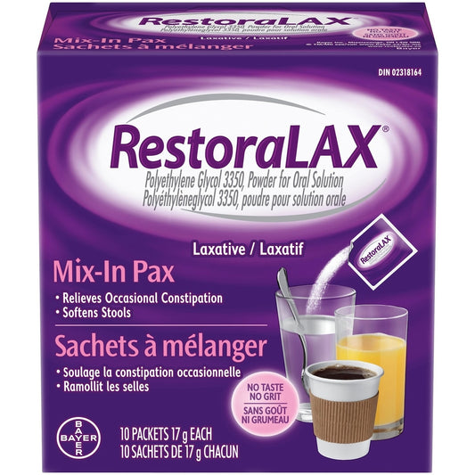 RestoraLAX Constipation Relief Powder, 10 Sachets