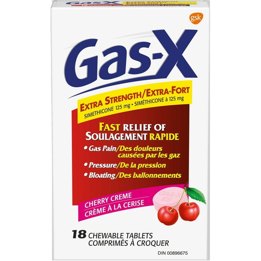 Extra Strength Cherry Gas Relief Chewables, 18 Count