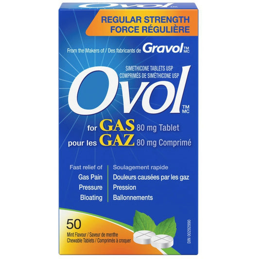 Gas Relief Chewable Tablets 80mg, 50 Tablets