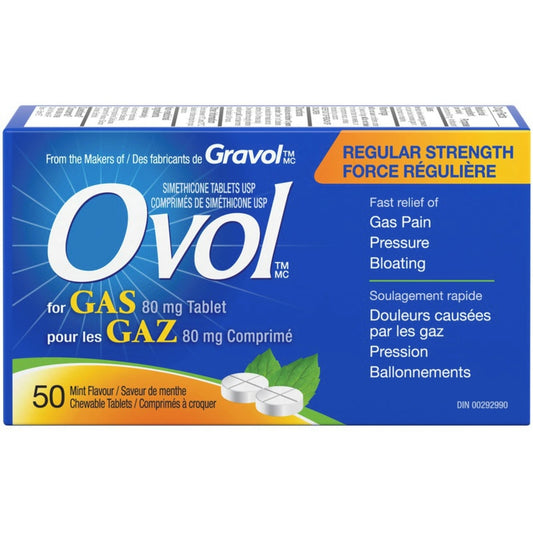 Gas Relief Chewable Tablets 80mg, 50 Tablets