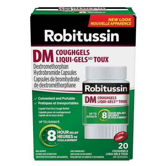 Robitussin DM Cough Relief Liquid Gels, 20 Capsules