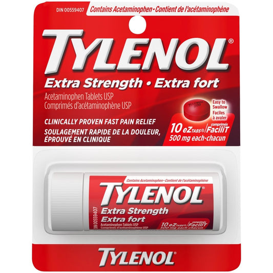 Tylenol Extra Strength EZTabs 500mg 10 Tablets