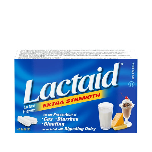 Extra Strength Lactase Tablets for Lactose Intolerance, 40 Tablets