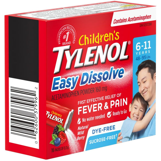 Children's Tylenol Wild Berry Easy Dissolve Powder 16 Pack