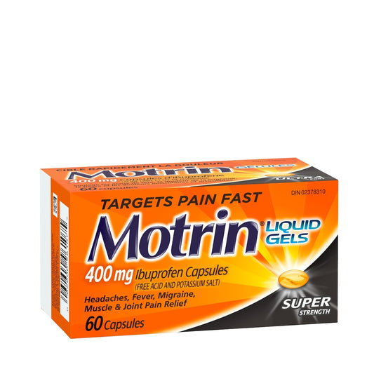 Motrin IB Liquid Gels 400mg Super Strength - 60 Capsules