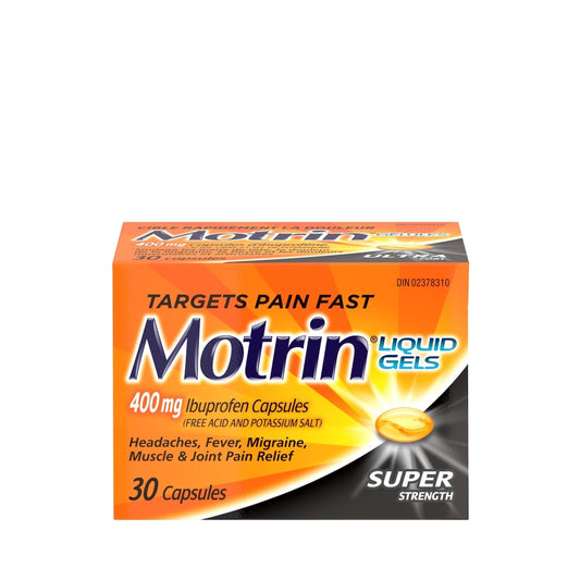Motrin IB Liquid Gels 400mg Super Strength - 30 Capsules