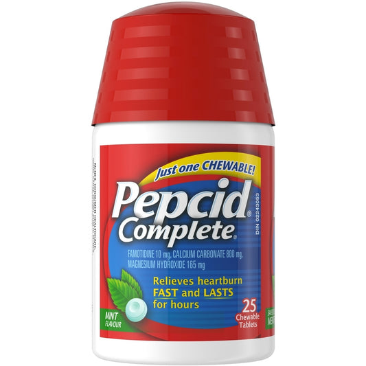 Pepcid Complete Chewable Mint Heartburn Relief Tablets, 25 Count