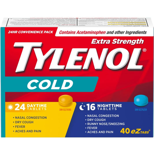 Extra Strength Cold & Flu Daytime + Nighttime Tablets, 40 Pack