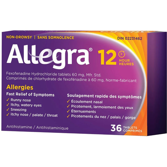 Allegra 60mg Non-Drowsy Allergy Relief Tablets, 36-Pack