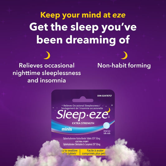 Sleep-Eze Extra Strength Sleep Aid 50mg Tablets - 16 Pack