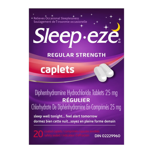 Sleep-Eze Regular Strength Sleep Aid Caplets 25mg - 20 Count