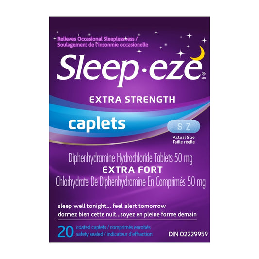Extra Strength Nighttime Sleep Aid 50mg Caplets, 20 Count