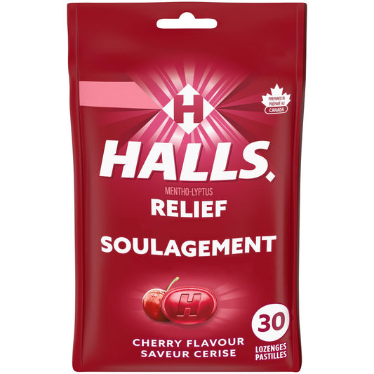 Cherry Menthol Cough Drops, 30 Lozenges
