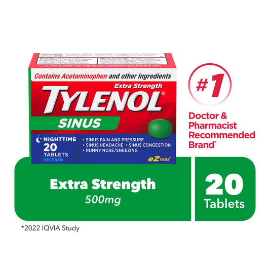 Tylenol Sinus Extra Strength Nighttime Tablets, 20 ct