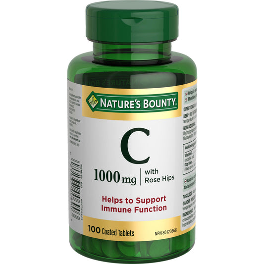 Vitamin C 1000mg with Rose Hips Caplets 100 Count
