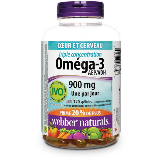 Triple Strength Omega-3 900mg Softgels, 120 Count