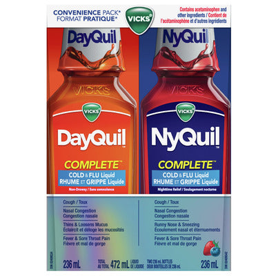 DayQuil & NyQuil Complete Cold & Flu Relief Berry 2-Pack (236ml Each)