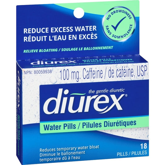 Diurex Water Pills 100mg - 18 Tablets
