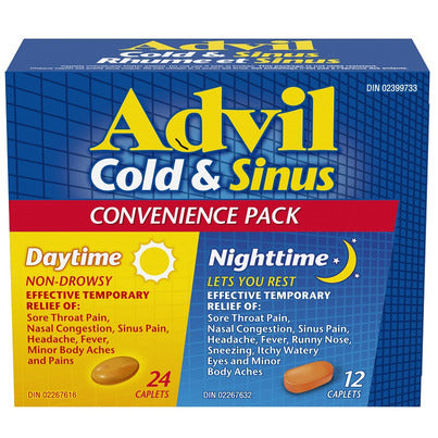 Advil Cold & Sinus Daytime/Nighttime Caplets, 36 Count