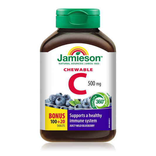 Chewable Vitamin C 500mg Wild Blueberry – 120 Tablets