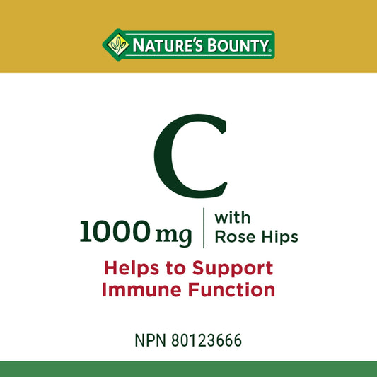Vitamin C 1000mg with Rose Hips Caplets 100 Count