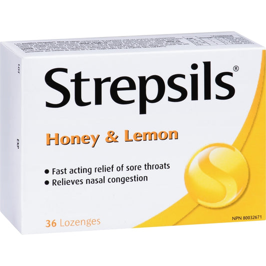 Honey & Lemon Sore Throat Lozenges 36 Pack