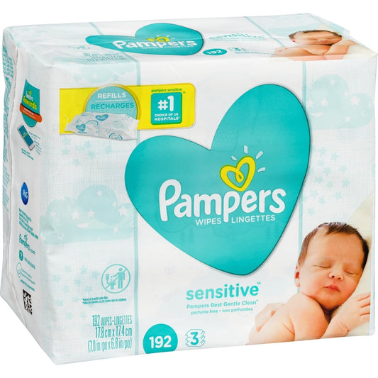 Sensitive Baby Wipes Refill, 192-Pack