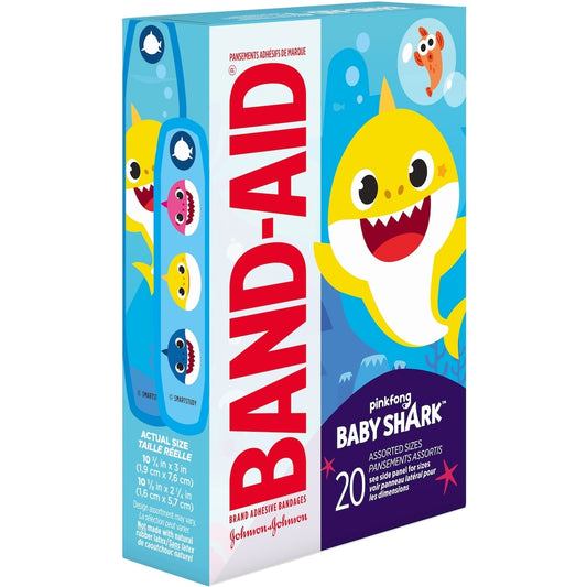 Baby Shark Kids Bandages, 20 Pack