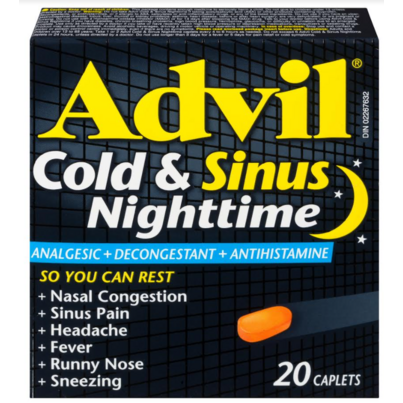 Advil Cold & Sinus Nighttime Caplets 20-Pack