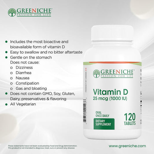 Vegetarian Vitamin D3 1000IU 120 Tablets