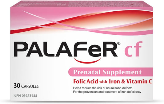 Prenatal Iron, Folic Acid & Vitamin D Capsules (30 Count)