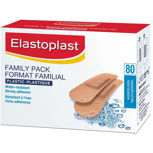 Plastic Adhesive Bandages Family Pack (80 Count)