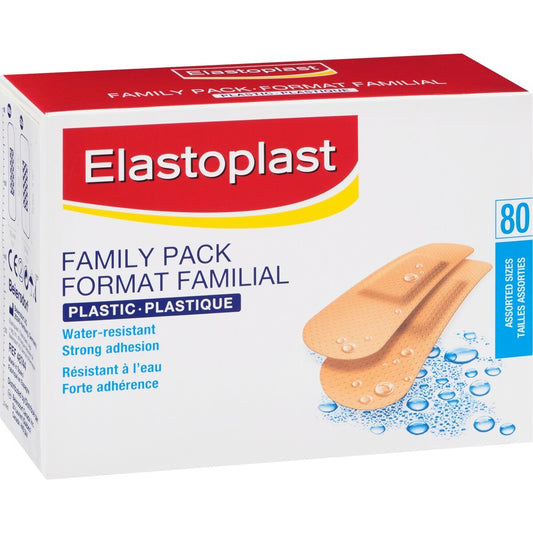 Plastic Adhesive Bandages Family Pack (80 Count)