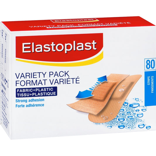 Fabric & Plastic Bandage Variety Pack - 80 Assorted