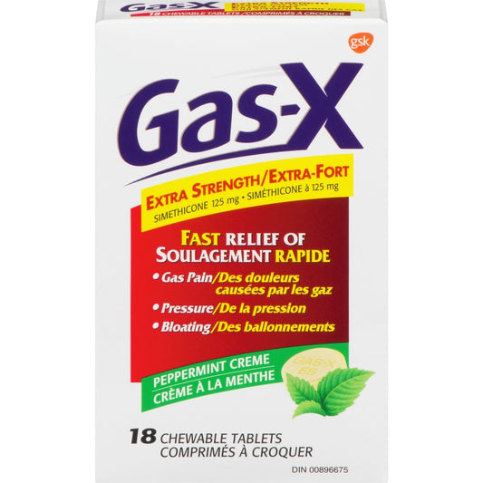 Gas-X Extra Strength Peppermint Chewable Tablets, 18 ct