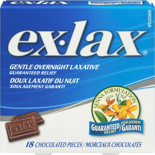 Ex-Lax Senna Chocolated Laxative Pieces 18 Count