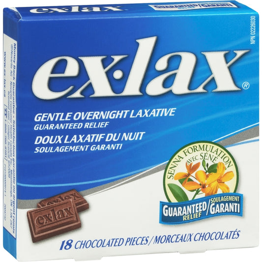 Ex-Lax Senna Chocolated Laxative Pieces 18 Count