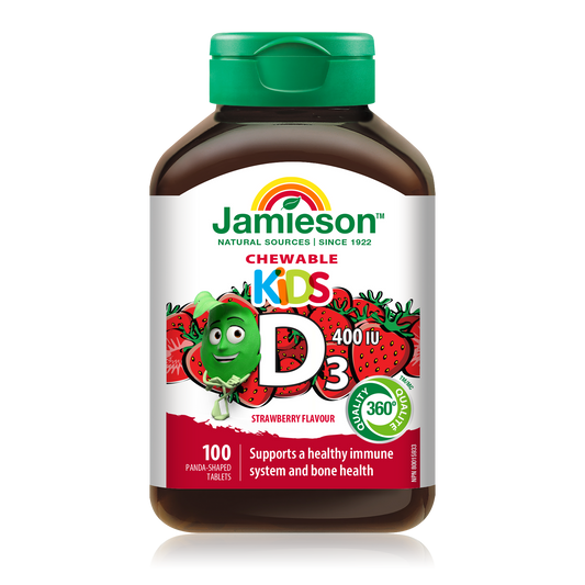 Kids Chewable Vitamin D3 400 IU Strawberry 100 Tablets