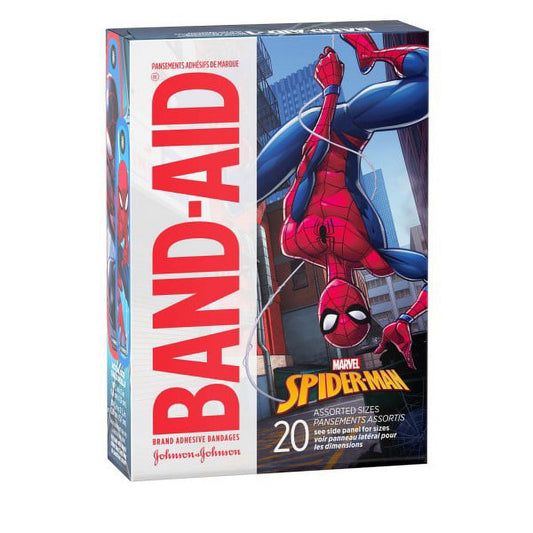 Marvel Spiderman Assorted Bandages for Kids, 20 Pack