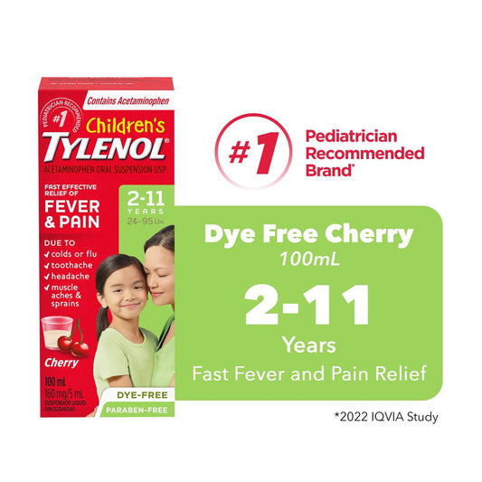 Children's Tylenol Dye-Free Cherry Liquid 100mL