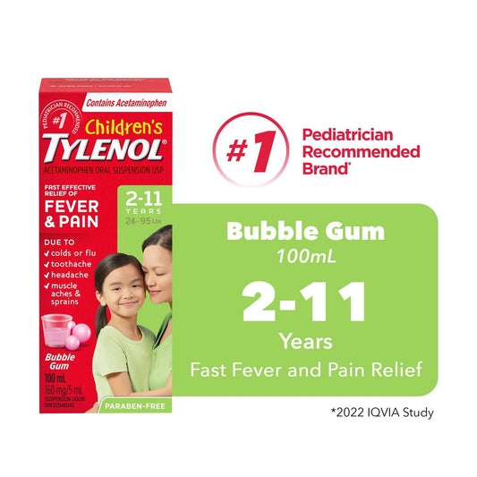 Children's Tylenol Oral Suspension Bubble Gum 100mL