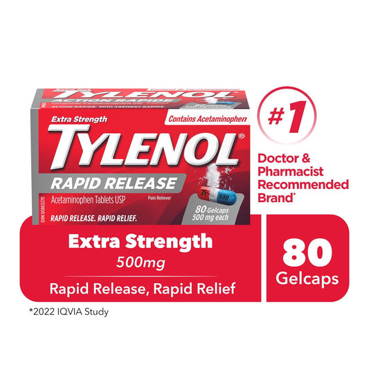 Tylenol Rapid Release Extra Strength Gelcaps 80 Count