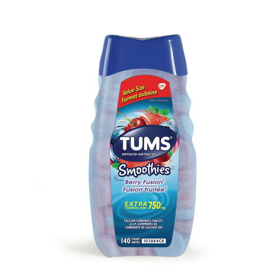 TUMS Extra Strength Berry Fusion Chewable Tablets, 140 Count