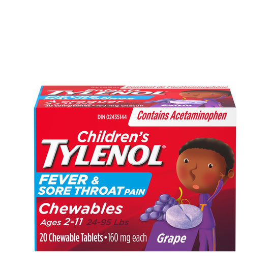 Children's Tylenol Grape Chewable Tablets, 20 Count